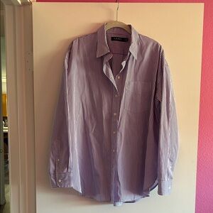 Lauren Ralph Lauren purple and white striped dress shirt